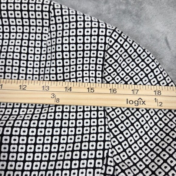Talbots Blazer Womens 14 Black White Geometric Preppy Career 3/4 Sleeve Jacket - Picture 9 of 10